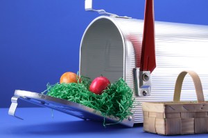 easter eggs in a mailbox