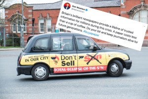 Boycott the sun taxi in Liverpool