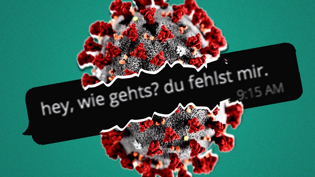 Eine Textnachricht im Virus