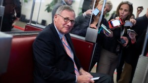 Sen. Richard Burr, R-N.C., talks with reporters in the Capitol after the impeachment trial of President Donald Trump adjourned for the day on Monday, February 3, 2020.