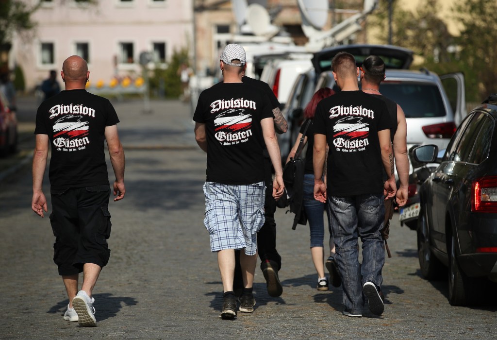 Concert-goers at the neo-Nazi "Shield and Sword" festival, held on the anniversary of Hitler’s birthday on April 21, 2018 in Ostritz, Germany.