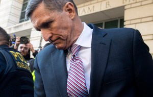 Former National Security Advisor General Michael Flynn leaves after the delay in his sentencing hearing at US District Court in Washington, DC, December 18, 2018.