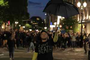 Protesters return to the Justice Center on the fifth night of action against police brutality in Portland, Ore., on June 2, 2020, after the death of George Floyd in police custody. (Photo by Alex Milan Tracy/Sipa USA)(Sipa via AP Images)