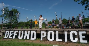 Alondra Cano, a City Council member, speaks during "The Path Forward" meeting at Powderhorn Park on Sunday, June 7, 2020, in Minneapolis. The focus of the meeting was the defunding of the Minneapolis Police Department.