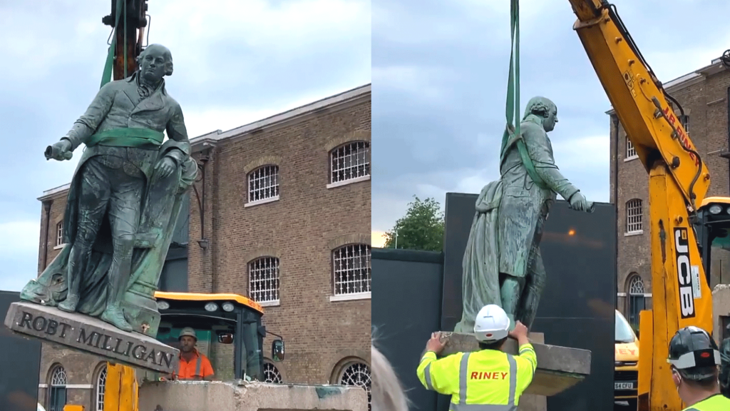 robert milligan statue removed