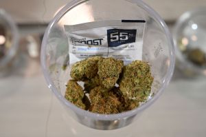 Marijuana for sale during a stop at a dispensary on a cannabis tour organized by L.A.-based Green Tours, January 24, 2019 in Los Angeles, California.