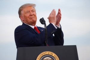 President Donald Trump speaks during a "Salute to America" event on the South Lawn of the White House, Saturday, July 4, 2020, in Washington. (AP Photo/Patrick Semansky)