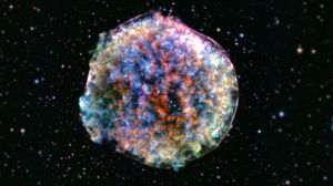 La supernova Tycho. Immagine: NASA/CXC/RIKEN & GSFC/T. Sato et al; Optical: DSS