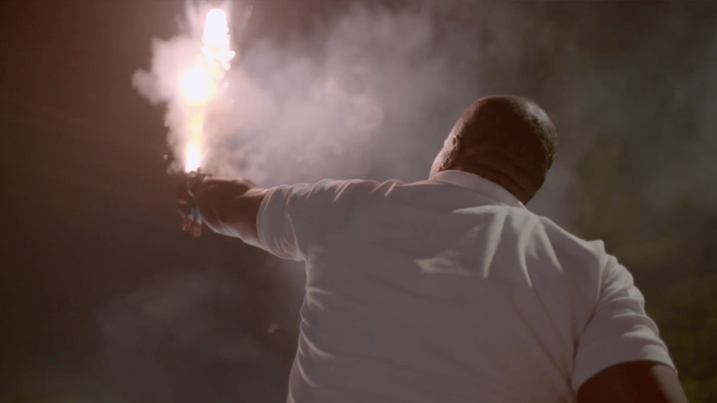 Fireworks being set off in Brooklyn, New York