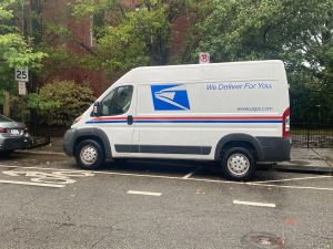 USPS Postmaster truck.