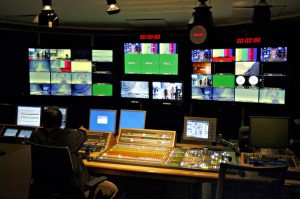 A control room at the Al Jazeera broadcast center in Kuala Lumpur on November 21, 2006.