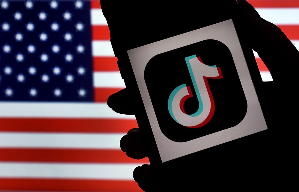 tiktok logo us flag