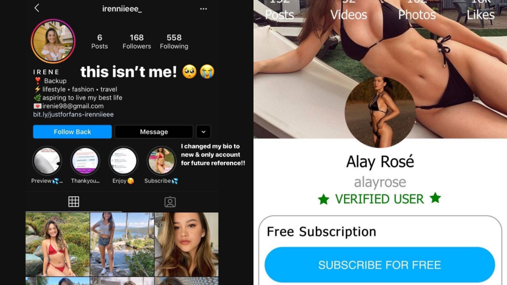 Perfiles de Instagram son utilizados para crear cuentas pornográficas falsas