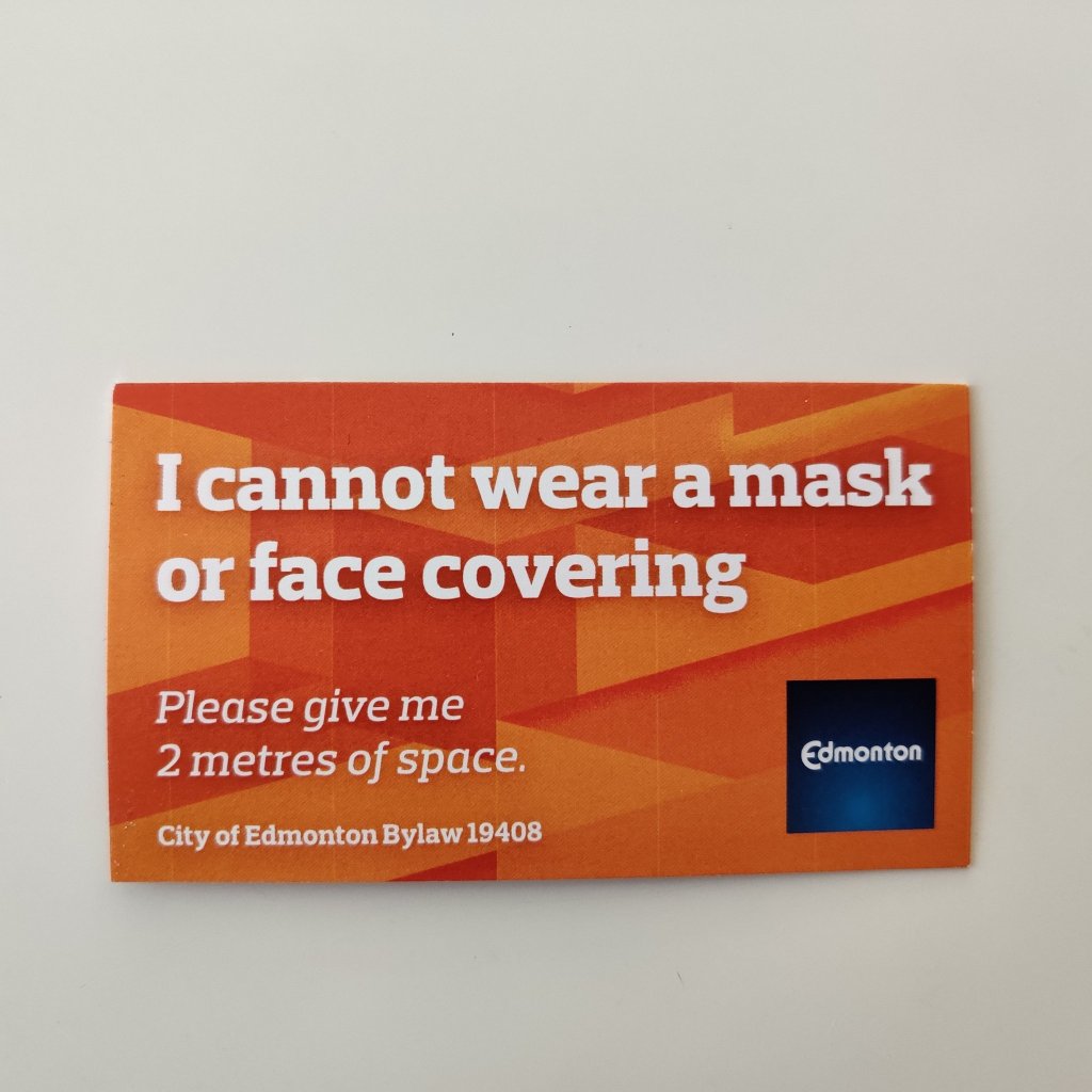 After introducing a bylaw that forces citizens to wear masks indoors in public spaces, the City of Edmonton is now offering “mask exemption cards.”