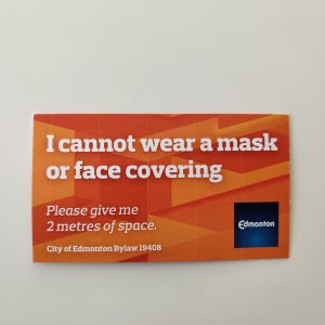 After introducing a bylaw that forces citizens to wear masks indoors in public spaces, the City of Edmonton is now offering “mask exemption cards.”