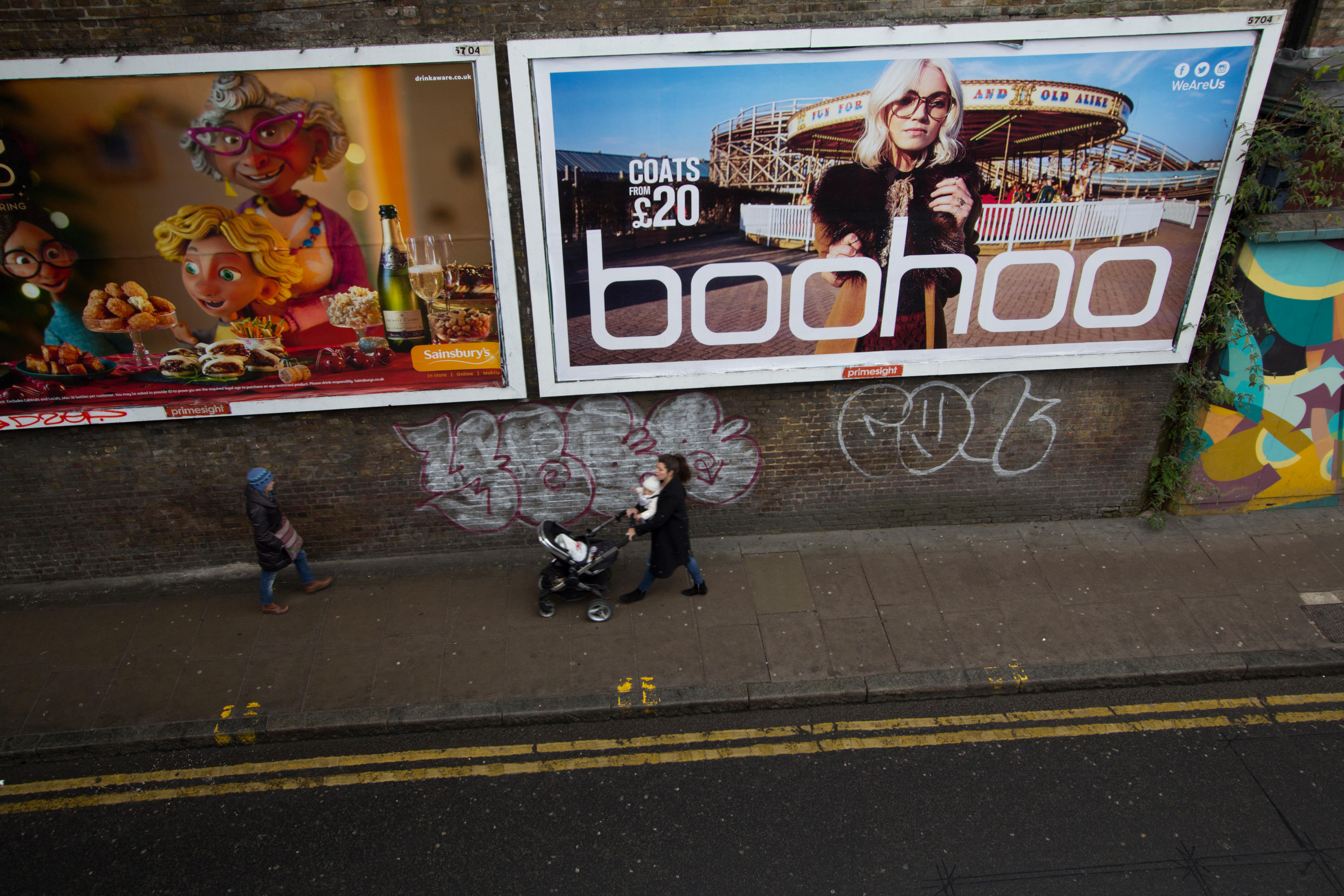 Advertisement for Boohoo in London