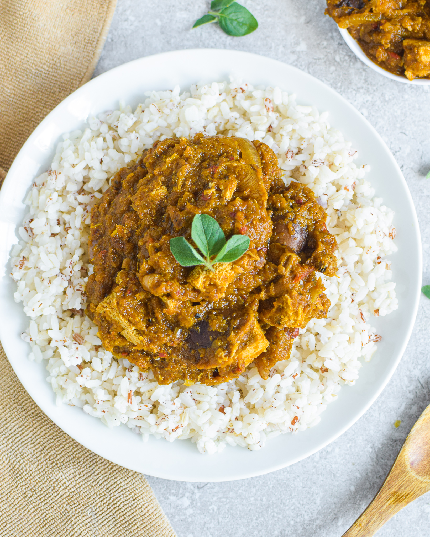 Ayamase Stew and Ofada Rice