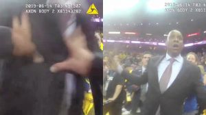 Recently released bodycam footage shows Masai Ujiri, the president of the Toronto Raptors, was pushed twice by a sheriff's deputy while trying to get on the court after his team won the NBA championship