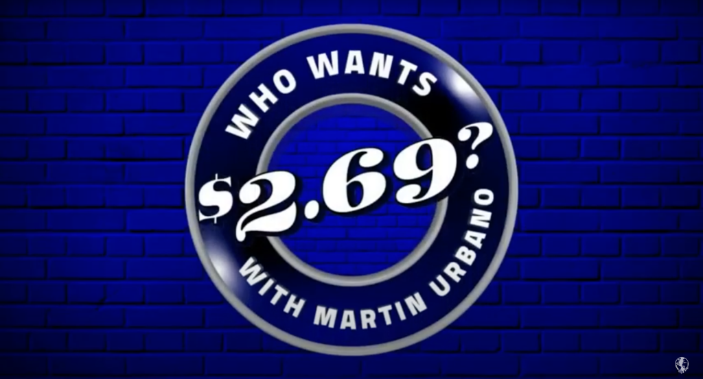 Who wants $2.69 with Martin Urbano livestreamed gameshow