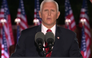 Vice President Mike Pence addressed the Republican National Convention at Fort McHenry in Baltimore, Maryland on Aug. 26, 2020.