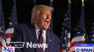 President Trump addresses the Republican National Convention at the White House on August 27, 2020.