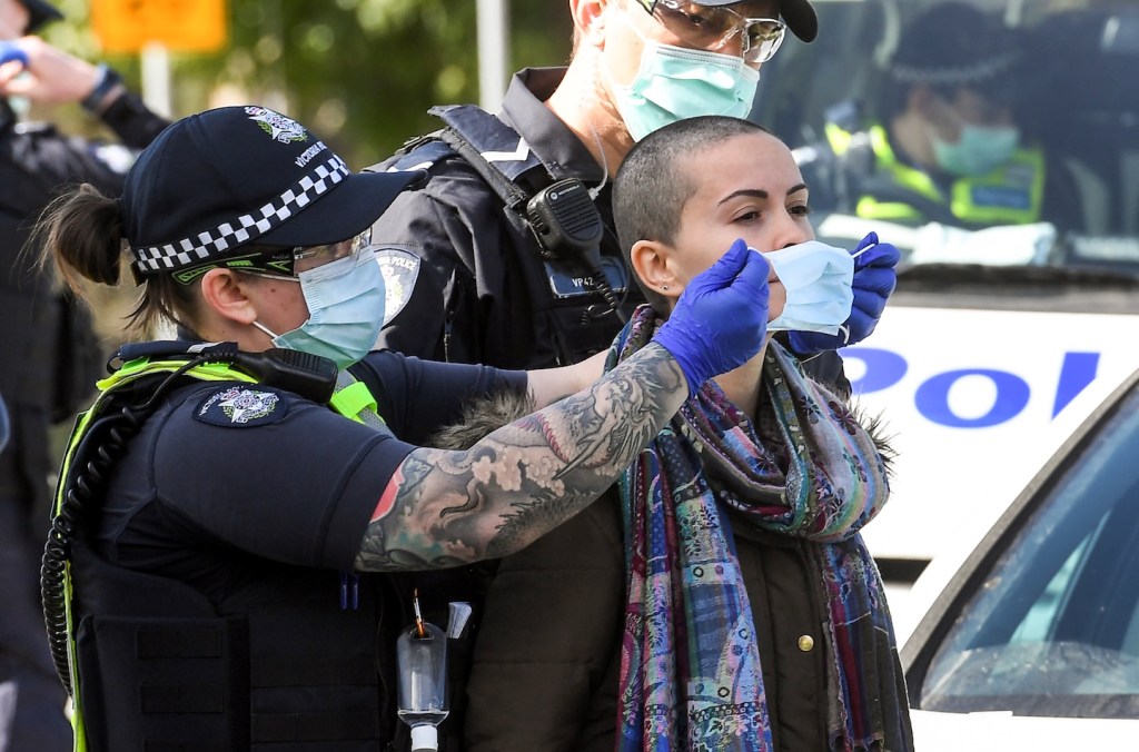 anti lockdown protester