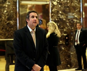 In this Dec. 16, 2016, file photo, Michael Cohen, an attorney for President-elect Donald Trump, arrives in Trump Tower in New York. Cohen fired back at critics on Twitter on May 14, 2017, after he posted a picture of his daughter wearing lingerie. (AP Pho