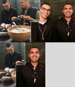 a collage of pictures of vincent medina and louis trevino of the bay area's cafe ohlone pop-up restaurant