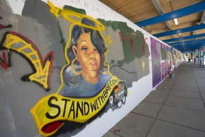 A mural for Breonna Taylor is painted on a construction fence near the White House in Washington, D.C., U.S., on Sunday, June 14, 2020.