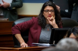 Rep. Rashida Tlaib, D-Mich., listens as U.S. Census Bureau Director Steven Dillingham testifies during a hearing of the House Committee on Oversight and Reform, on Capitol Hill, Wednesday, Feb. 12, 2020, in Washington. (AP Photo/Alex Brandon)