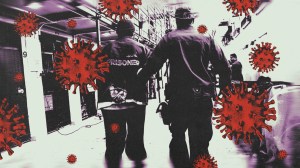 An armed California Department of Corrections and Rehabilitation officer escorts a condemned inmate at San Quentin State Prison's death row.