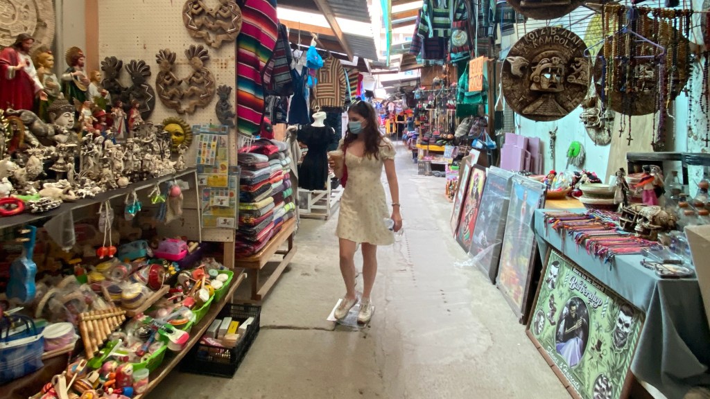 ​Olivia Bednar at a market in Baja