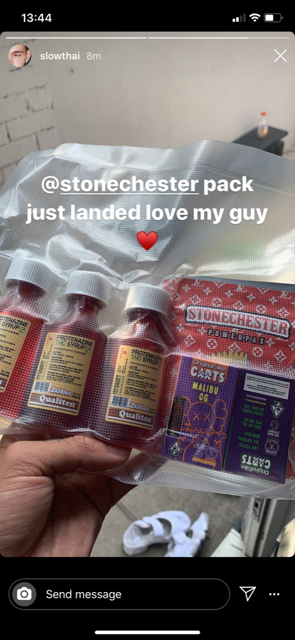 Slowthai's THC syrup order.