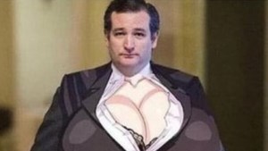 Senator Ted Cruz with anime titties.