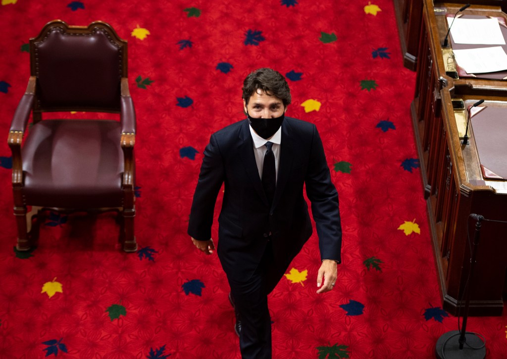 Prime Minister Justin Trudeau before the delivery of the Speech from the Throne​ on Wednesday