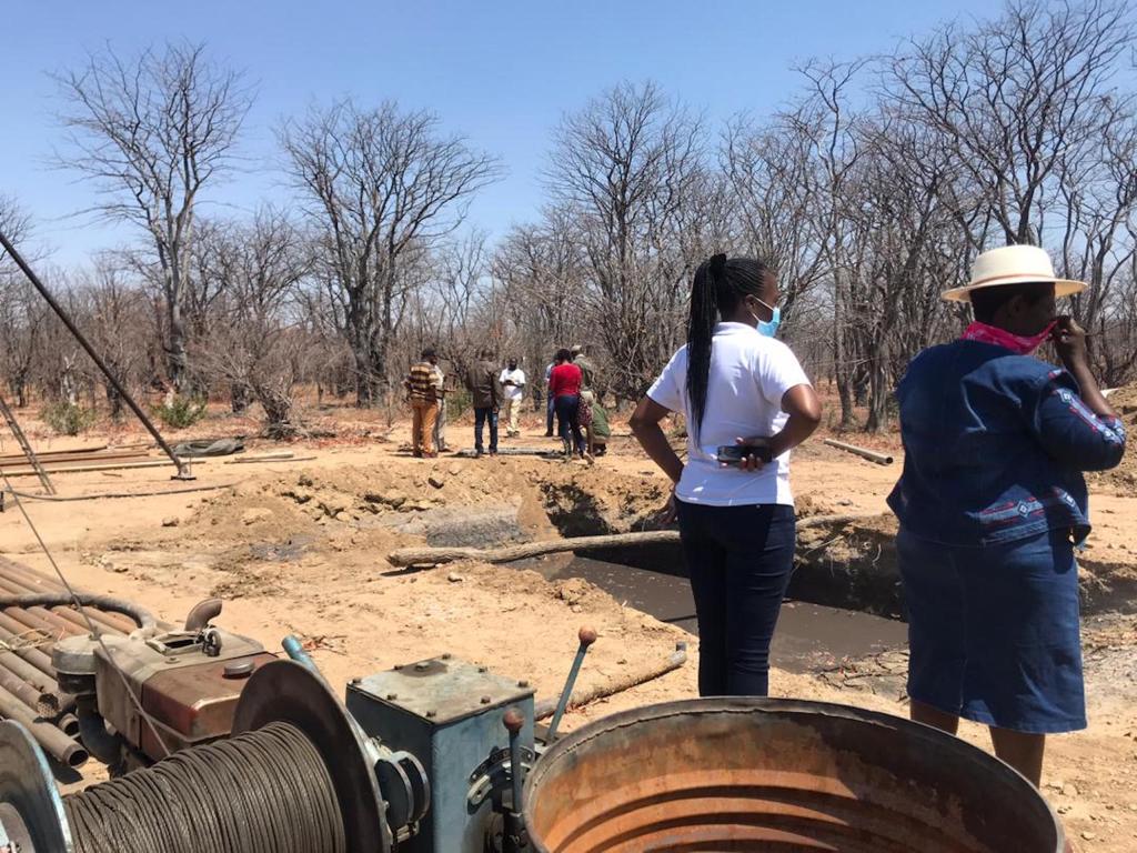 Stakeholders visit the Chinese mining sites inside Hwange National Park. Credit: Elisabeth Pasalk