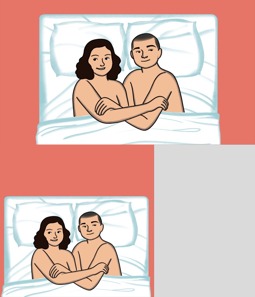 Illustration of couple in bed together