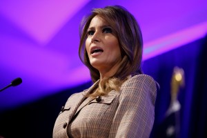 First lady Melania Trump speaks at the at the National PTA Legislative Conference in Alexandria, Va., Tuesday, March, 10, 2020. (AP Photo/Carolyn Kaster)