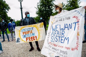 Protesters gathered at The Hague in support of Sudanese asylum seekers facing deportation.