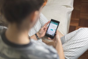 Woman using a phone