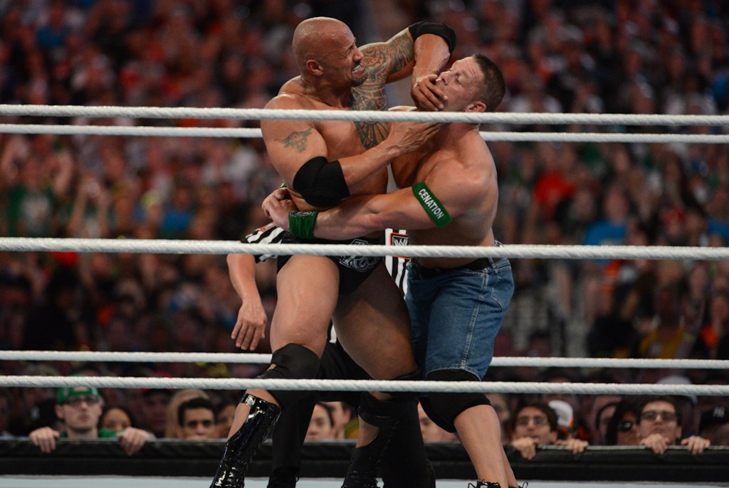 the rock john cena wwe wrestling match