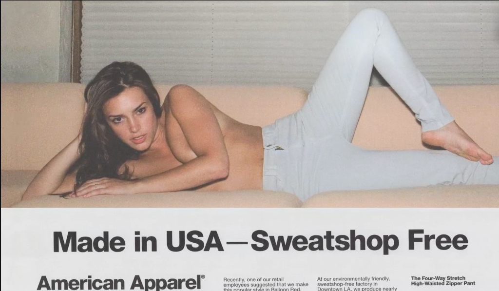 One of the ubiquitous American Apparel billboards from the Docu- series Big Rad Wolf; an unvarnished look back at the rise and fall of a company that defined a generation.