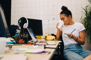 Young woman at work.