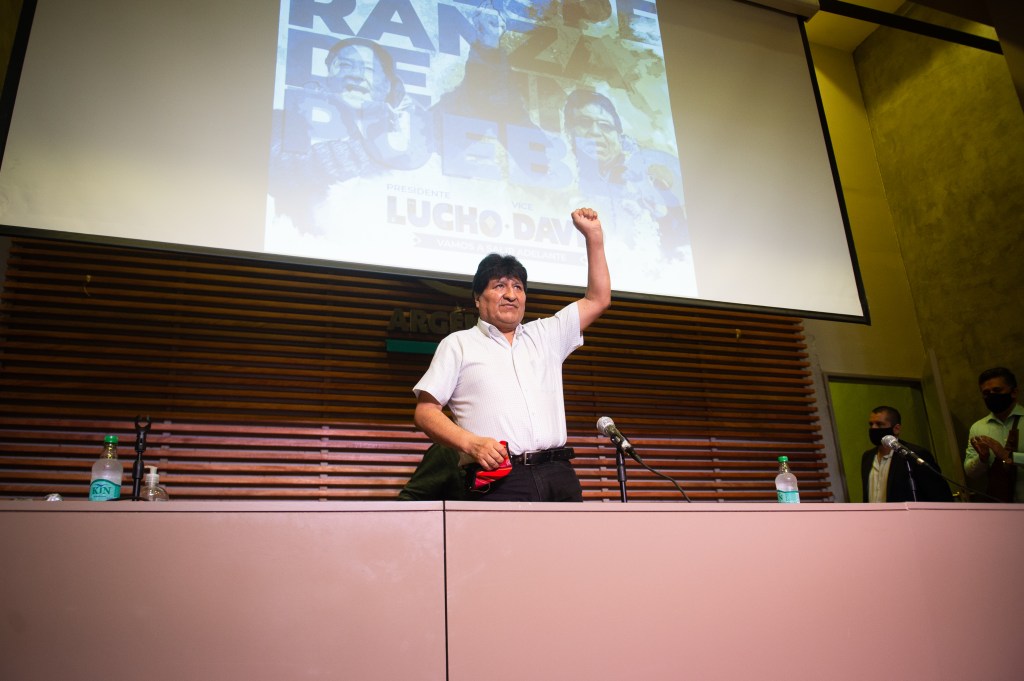 evo morales celebrates in argentina