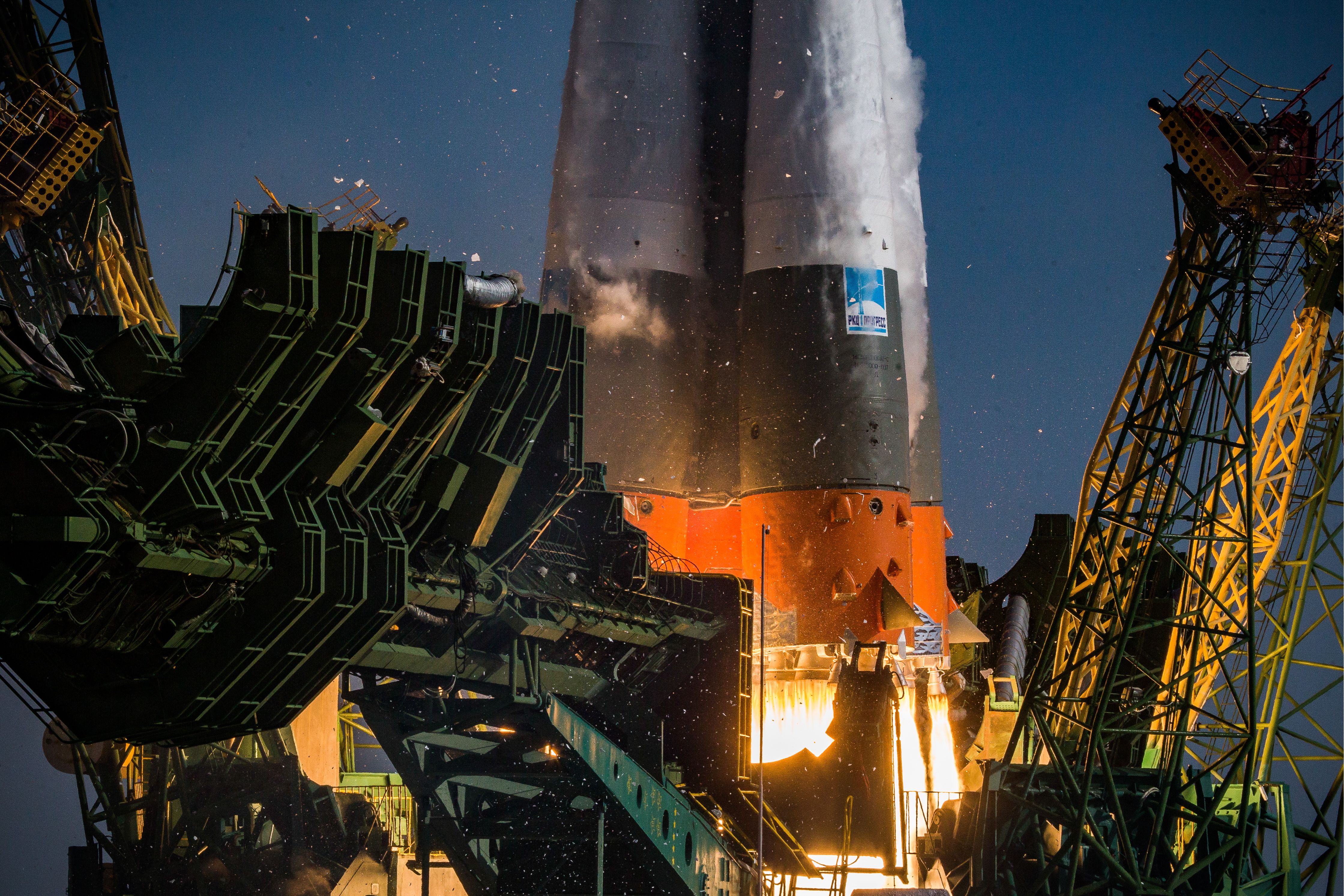 A Soyuz 2.1-a rocket launches to the ISS in 2019.