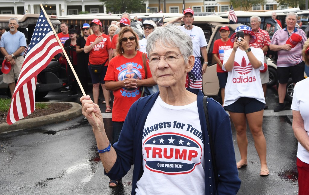 An elderly Trump supporter coping.