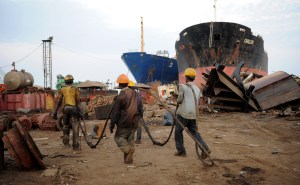 alang ship breaking yard in Gujarat, India