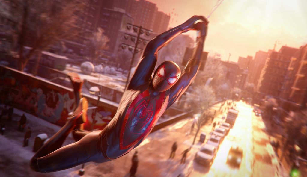 A screen shot of the video game Miles Morales: Spi