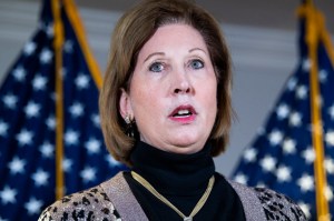 Sydney Powell, attorney for President Donald Trump, conducts a news conference on Thursday, November 19, 2020. (Tom Williams/CQ Roll Call via AP Images)​