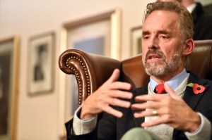 Jordan Peterson addresses students at The Cambridge Union on November 02, 2018 in Cambridge, Cambridgeshire.